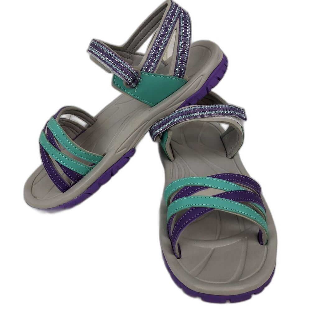 Northside Triple T Womens Sz 5 Purple and Green Sport Sandals Strappy Beach Fun
